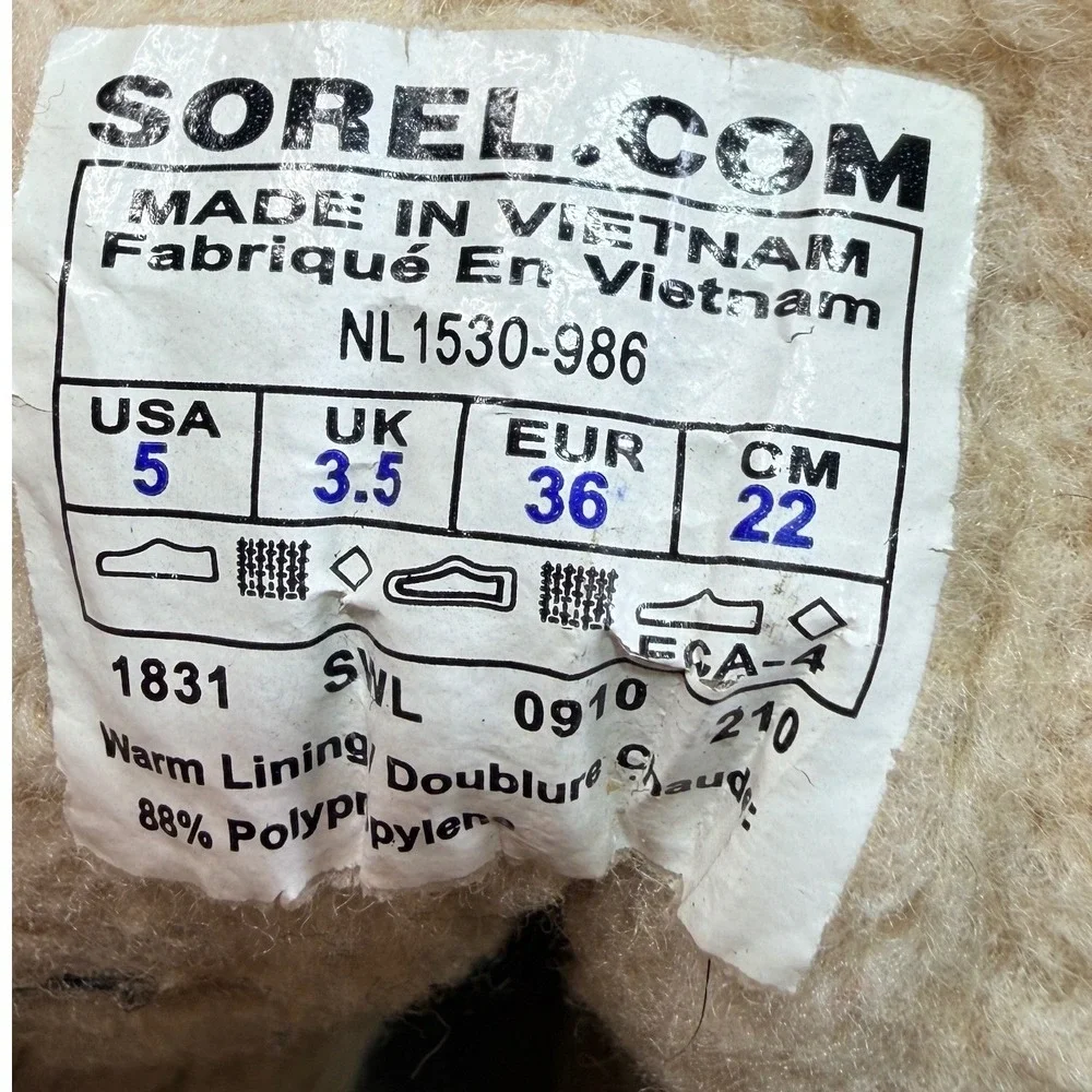 Sorel Winter Snow Boots Kids 5 Red Waterproof Duck Boots Outdoor NL1530-986